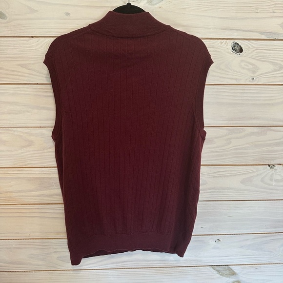 Brooks Brothers Burgundy Zip-Up Sweater Vest - Picture 3 of 5
